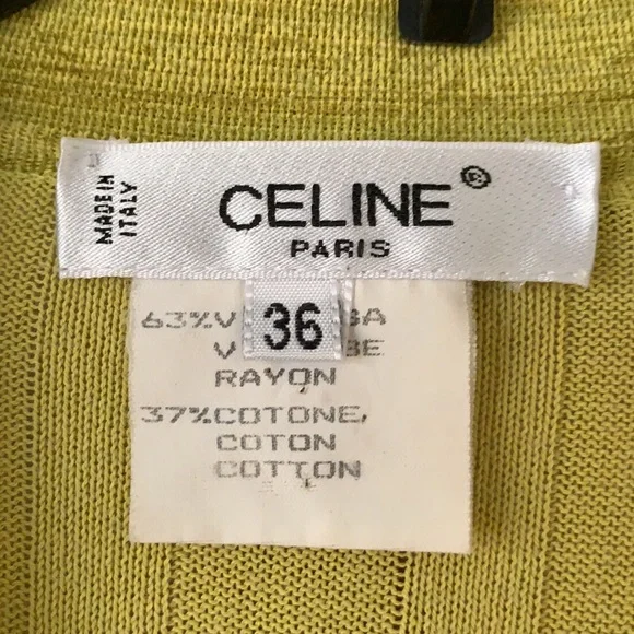 Celine long cardigan in line green sz 36
